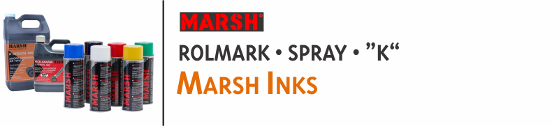 Marsh stencil and marking inks for good coverage and fade resistant prints. Ink, fountain rollers, brushes, and more. Buy online, fast shipping!